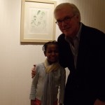 Mekdes and Jack Franzen in front of her artwork Mekdes and Jack Franzen in front of her artwork